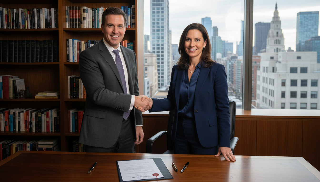 Handshake sealing business partnership agreement