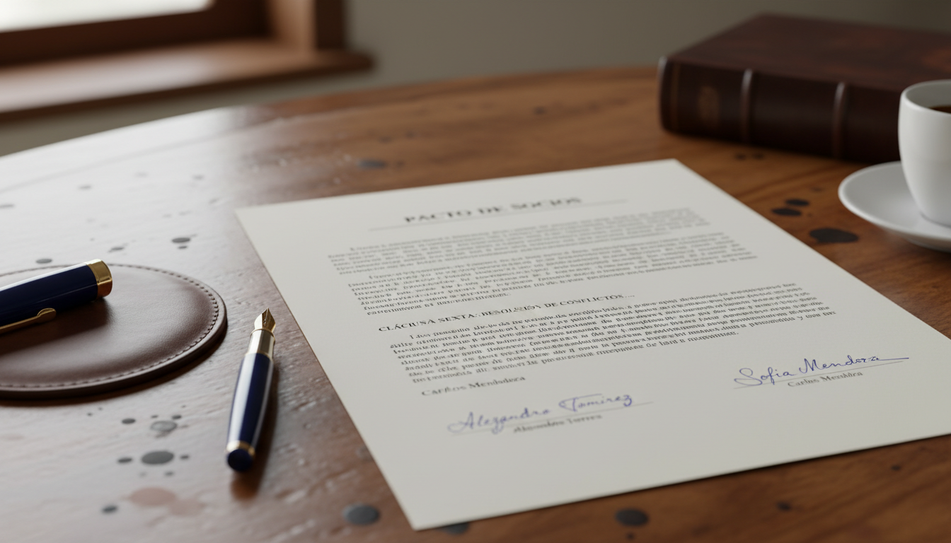 Legal document close-up with signatures