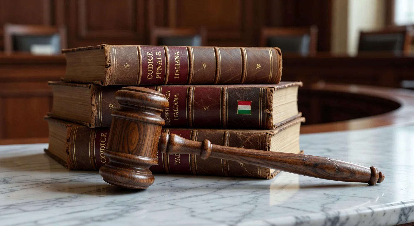 Gavel and Italian law books