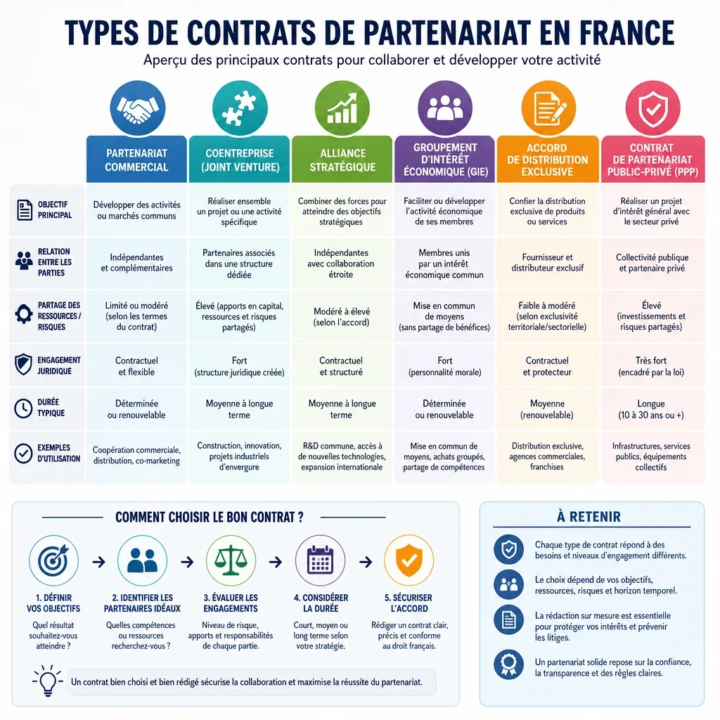 Types de contrats de partenariat en France