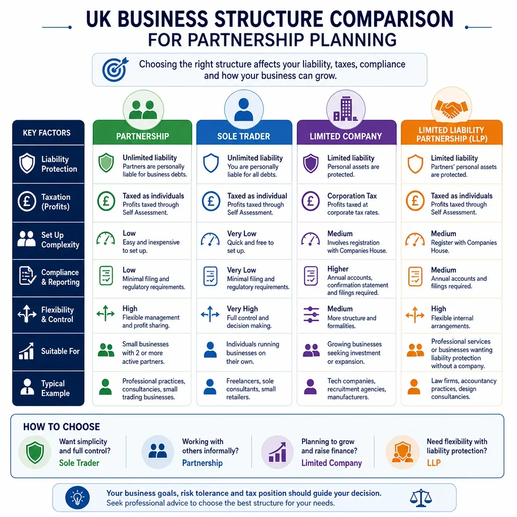 UK Business Structure Comparison for Partnership Planning