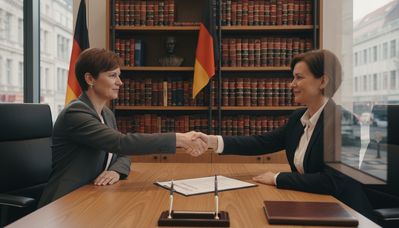 German legal contract signing.