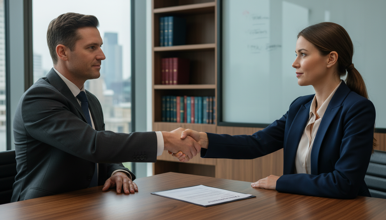 Business partners shaking hands