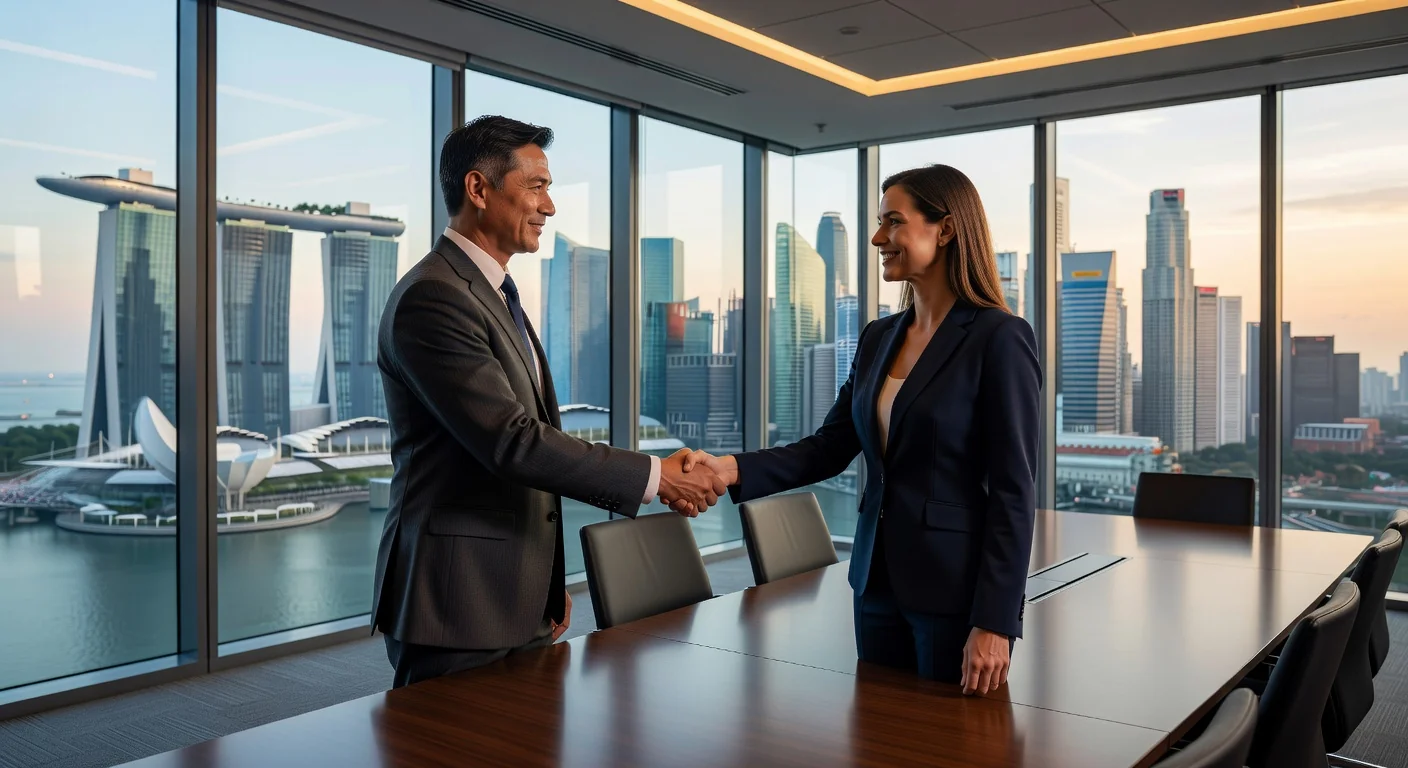 Business partners shaking hands