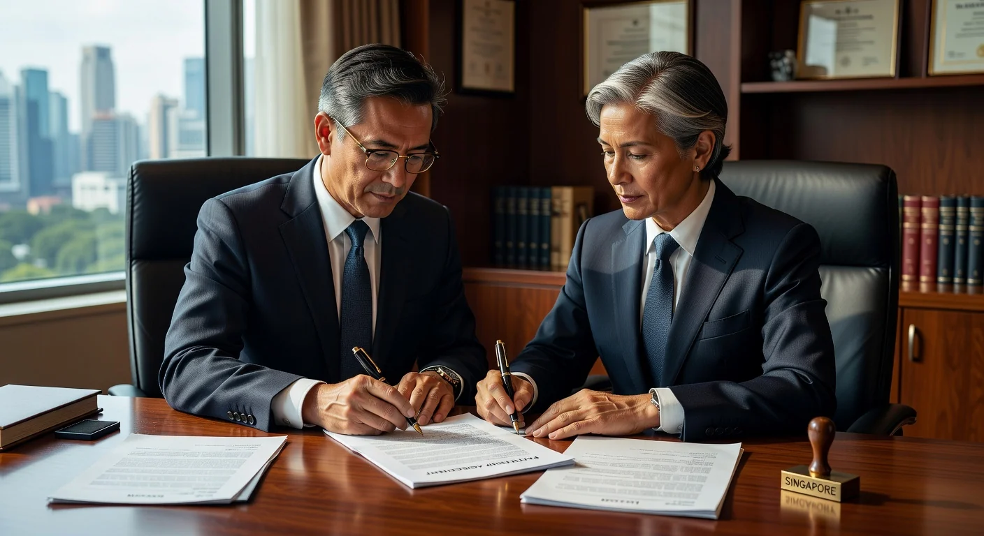Legal document signing ceremony