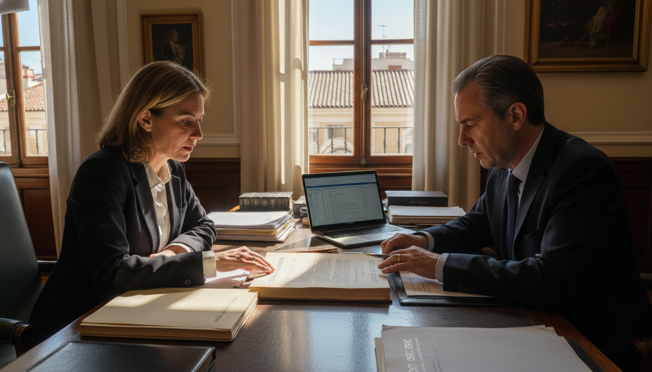 Business partners reviewing documents