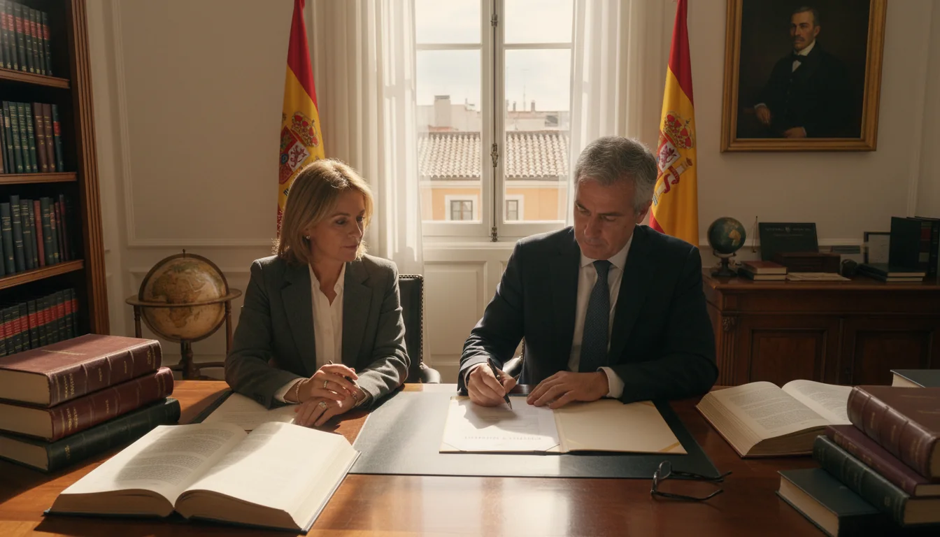 Spanish legal contract signing.