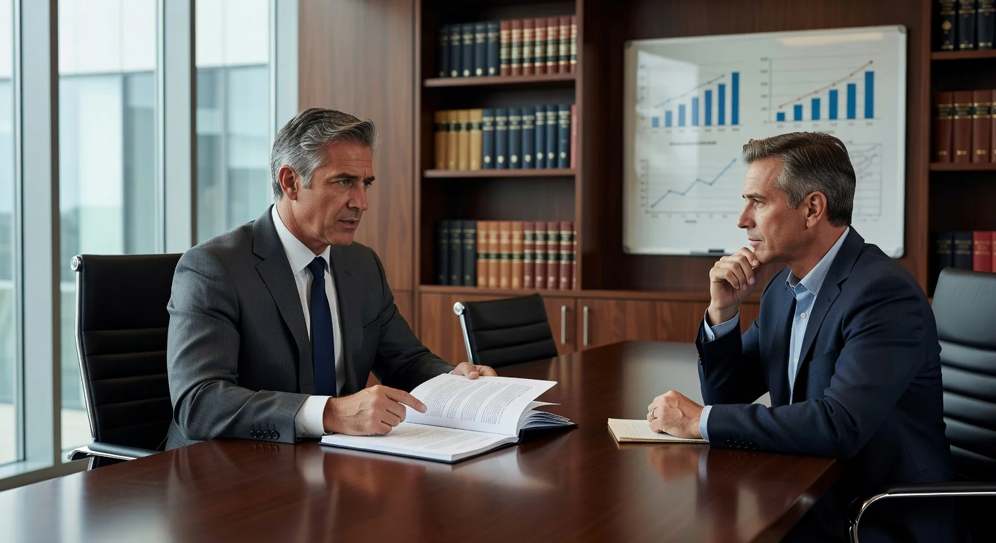 Lawyer consulting on partnership agreement