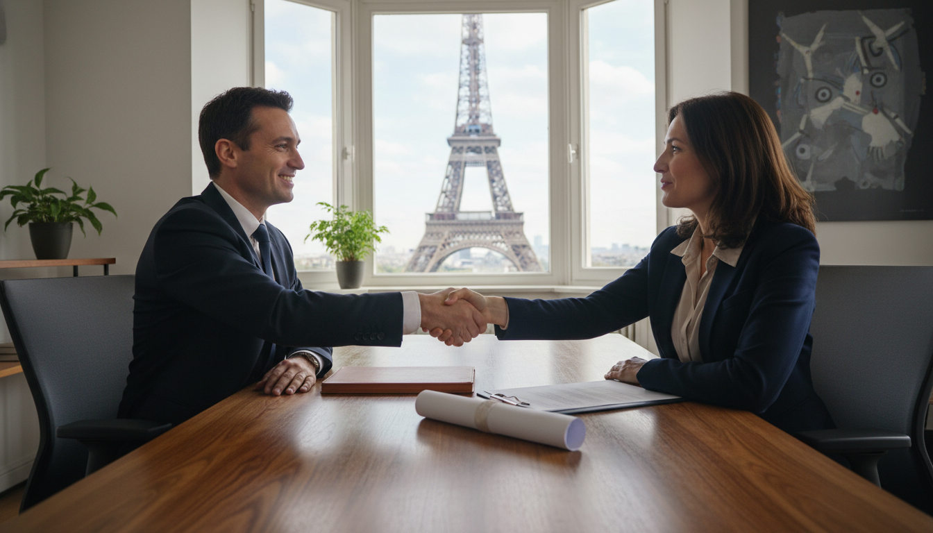 French legal partnership contract signing