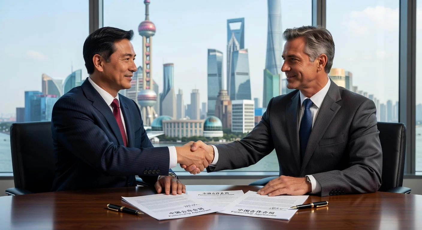 Handshake sealing business partnership deal