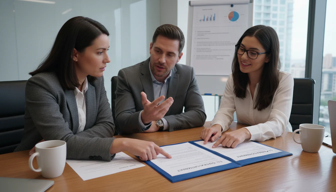 Team discussing LLC operations