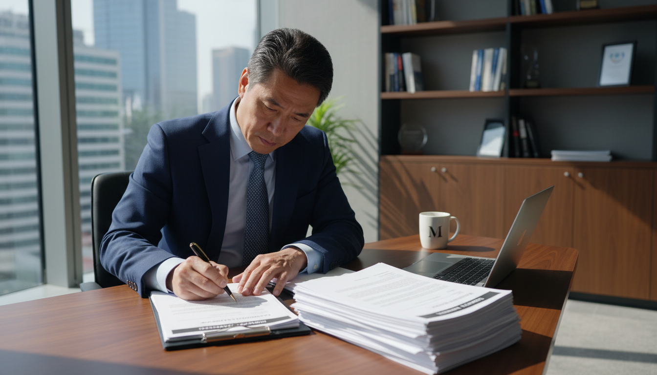 Professional signing company documents