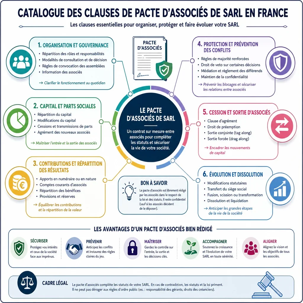 Catalogue des clauses de pacte d’associés de SARL