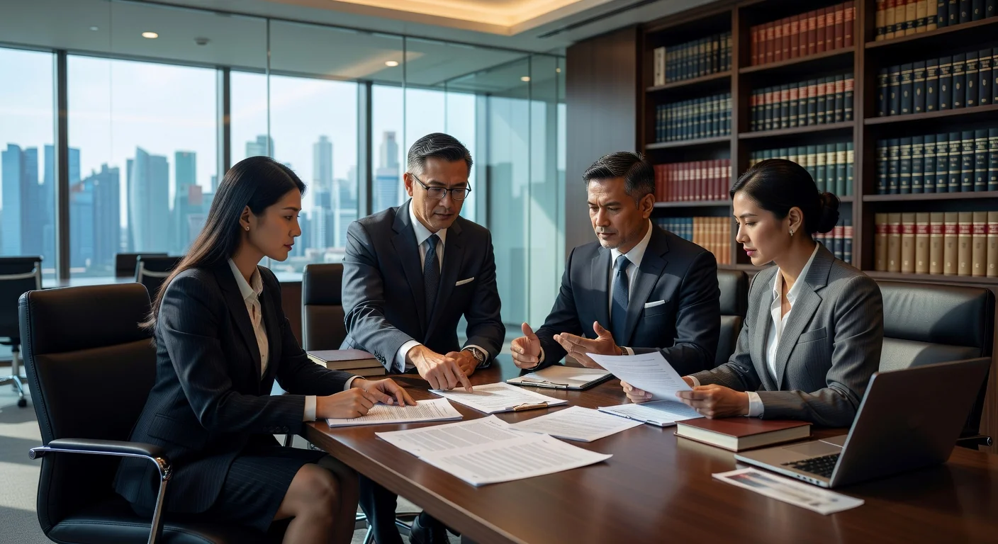 Legal team discussing key clauses