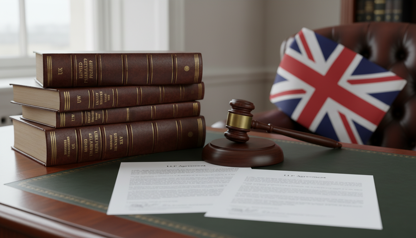 UK law books and gavel on desk