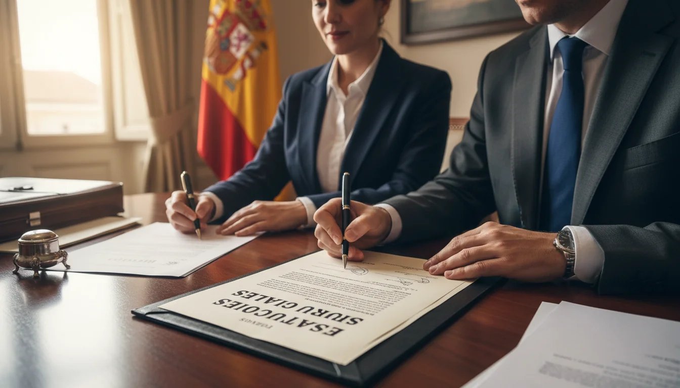 Signing company statutes document