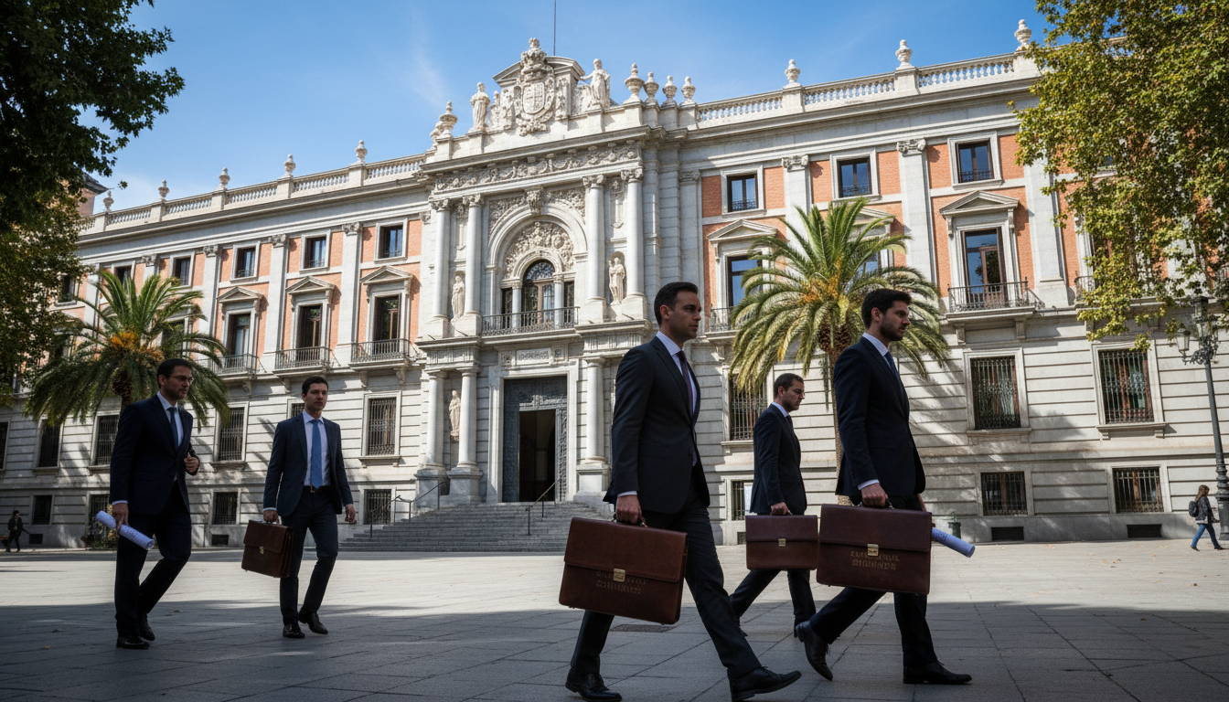 Spanish courthouse with legal papers