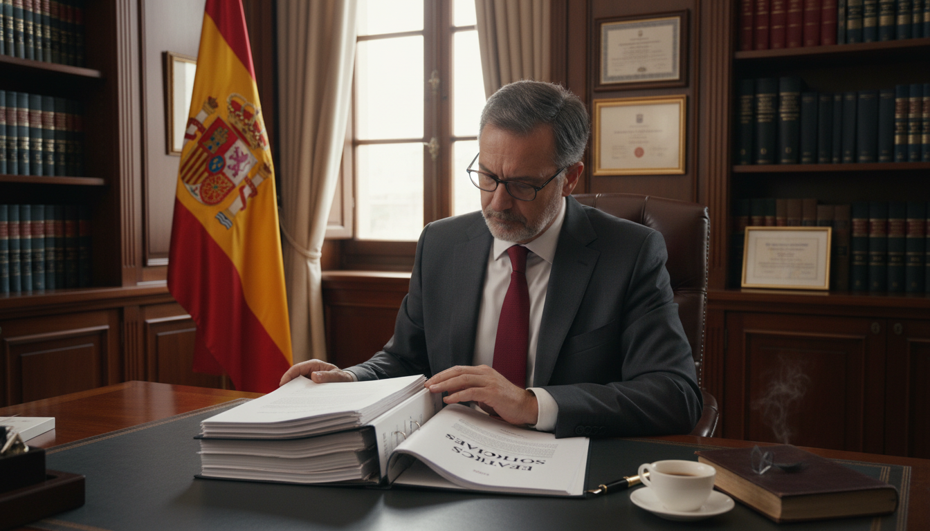 Spanish lawyer reviewing estatutos