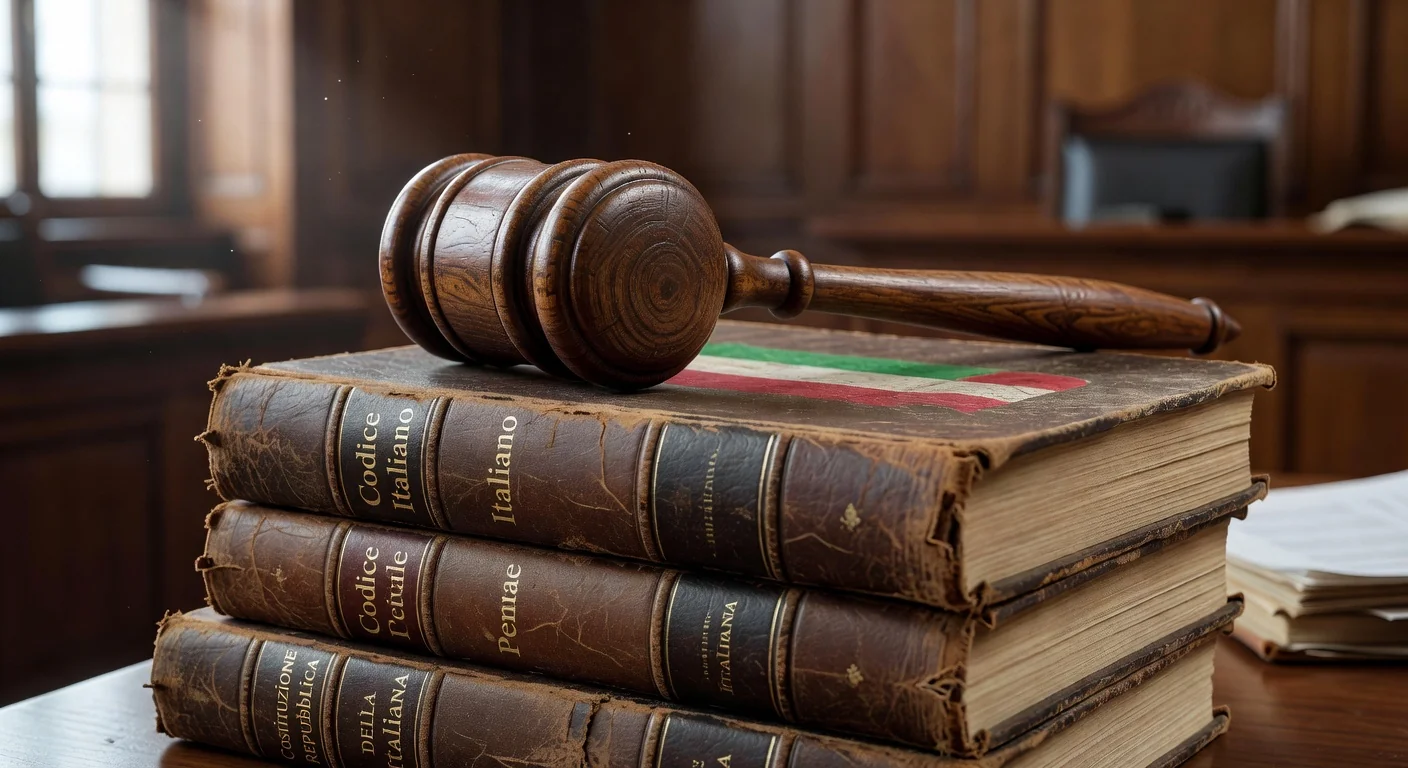 Gavel and Italian law books