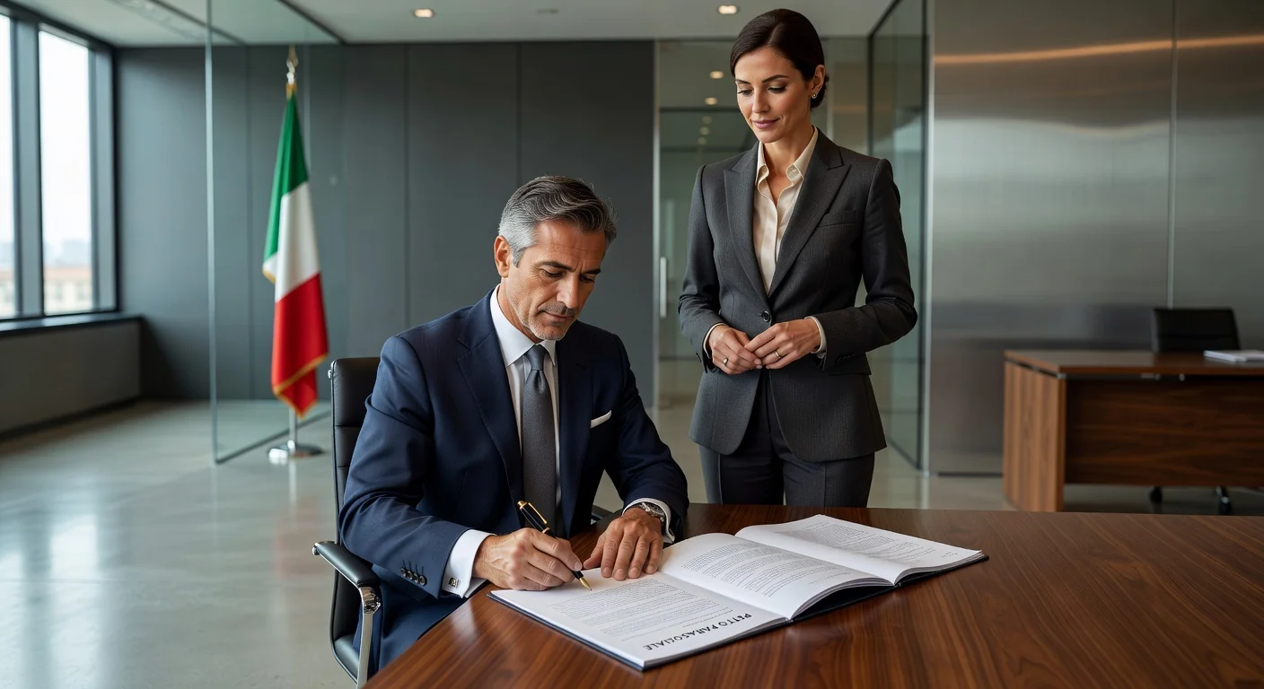 Italian legal contract signing
