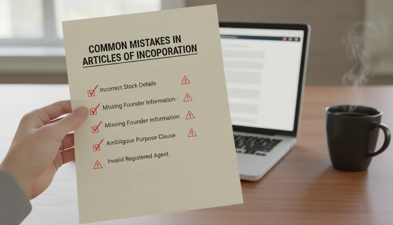 Checklist for incorporation errors