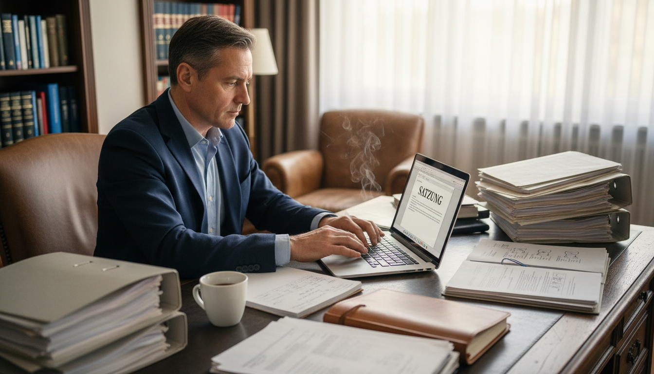 Person drafting association bylaws document