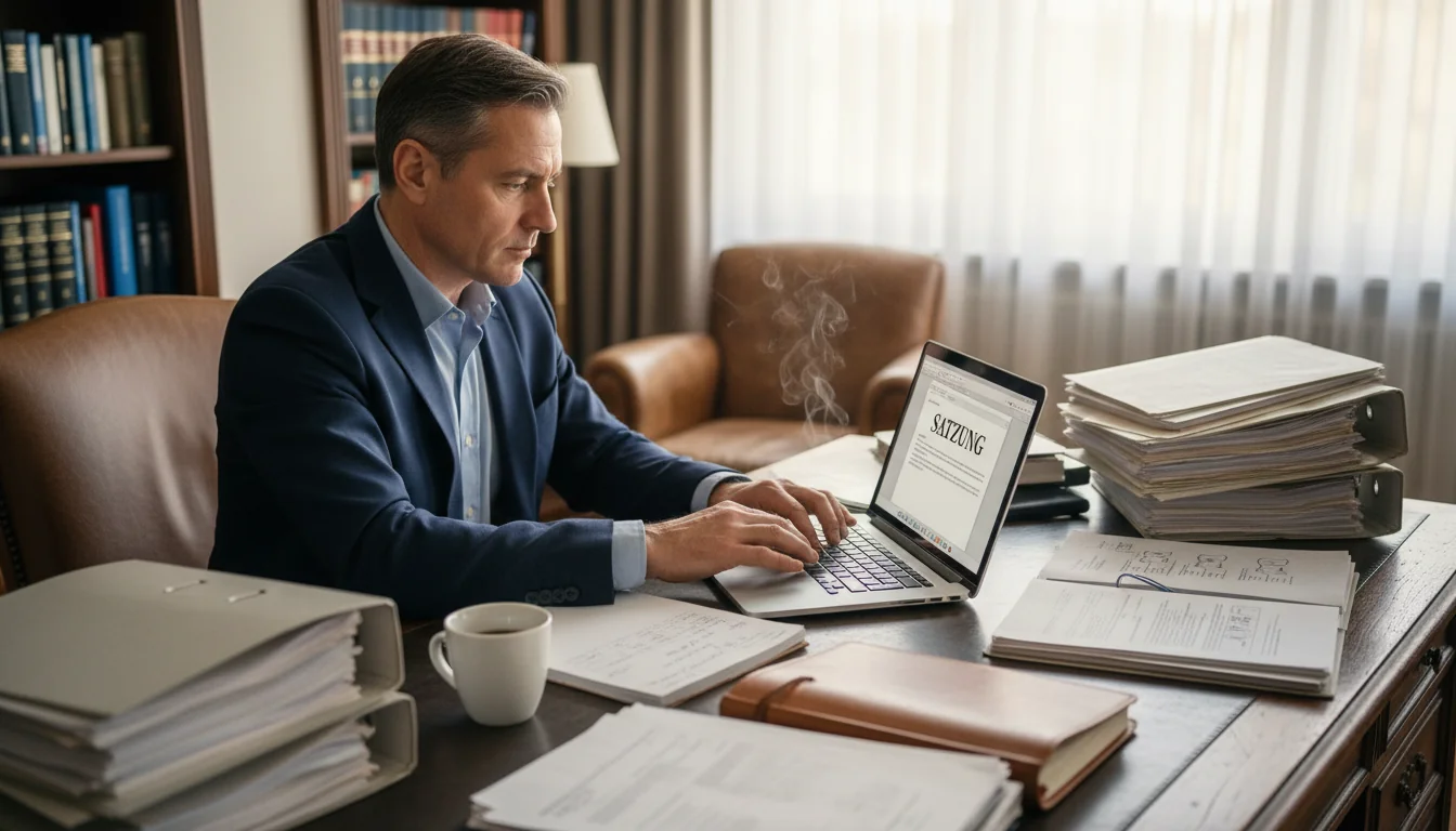 Person drafting association bylaws document