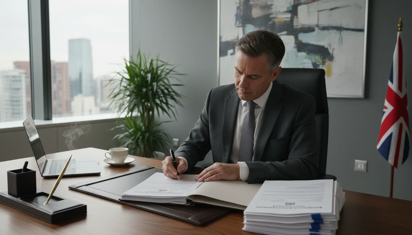 Professional signing legal documents