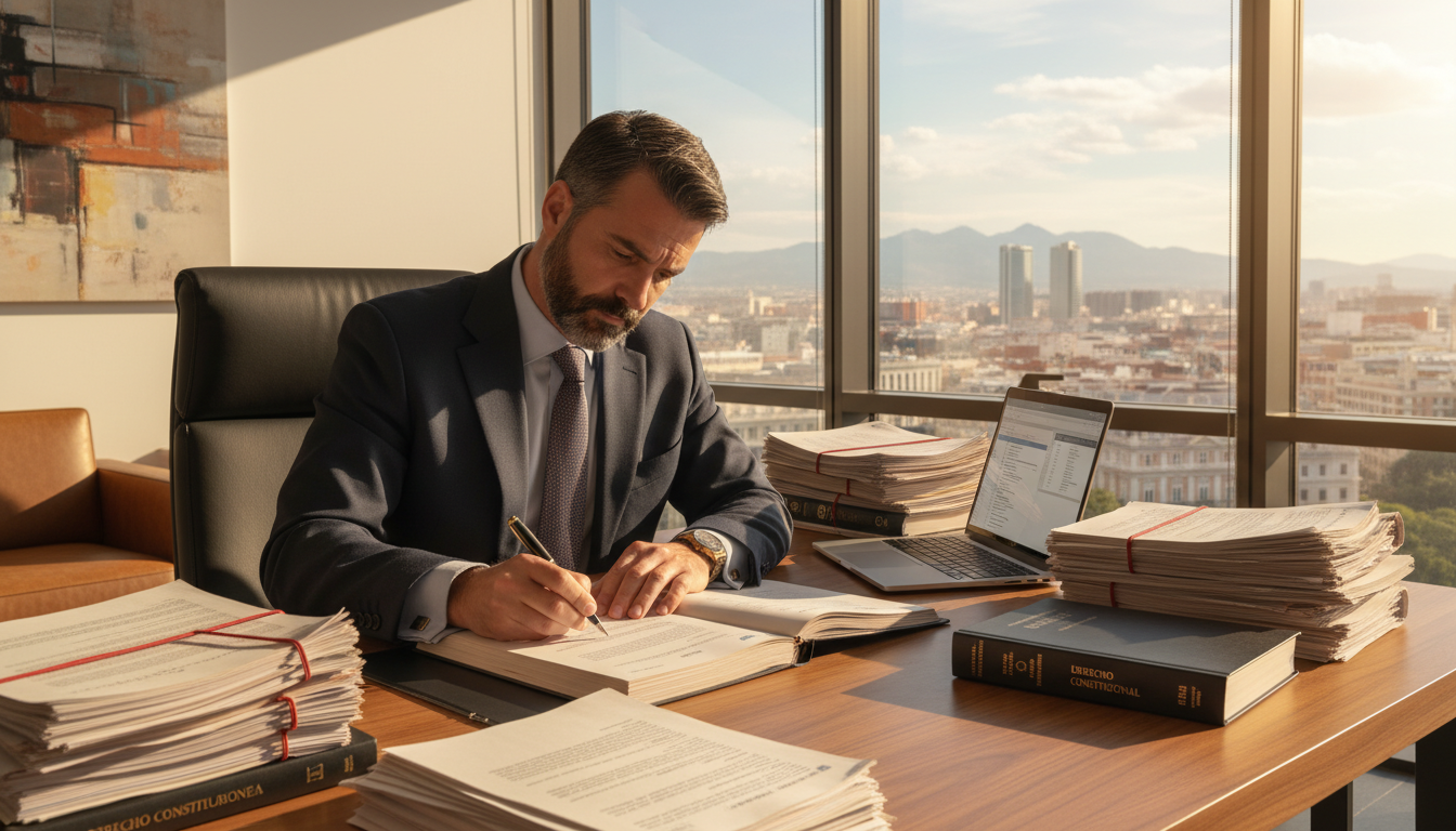 Spanish lawyer drafting constitution
