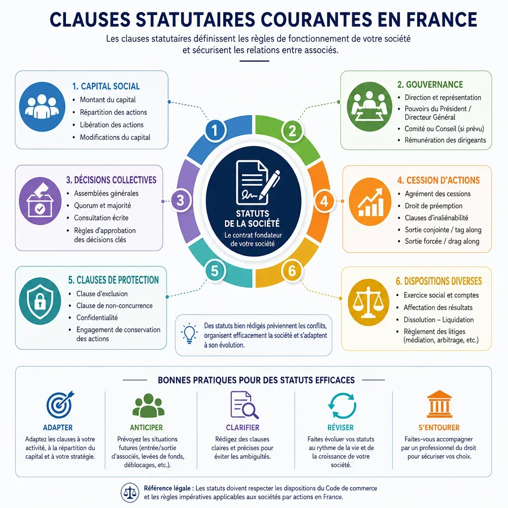 Clauses statutaires courantes
