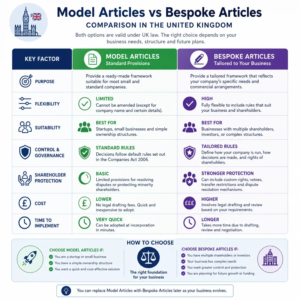 Model Articles vs Bespoke Articles Comparison