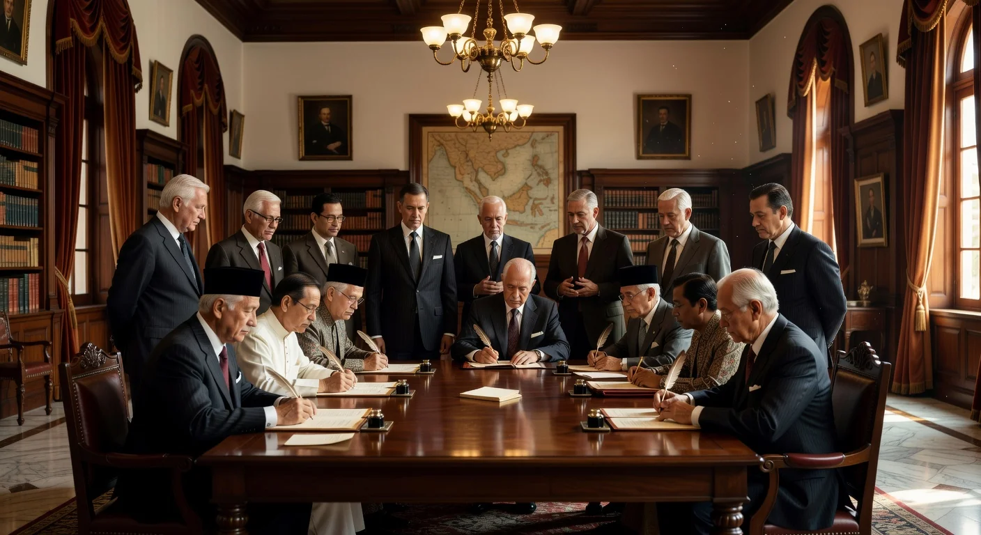 Historical document signing ceremony