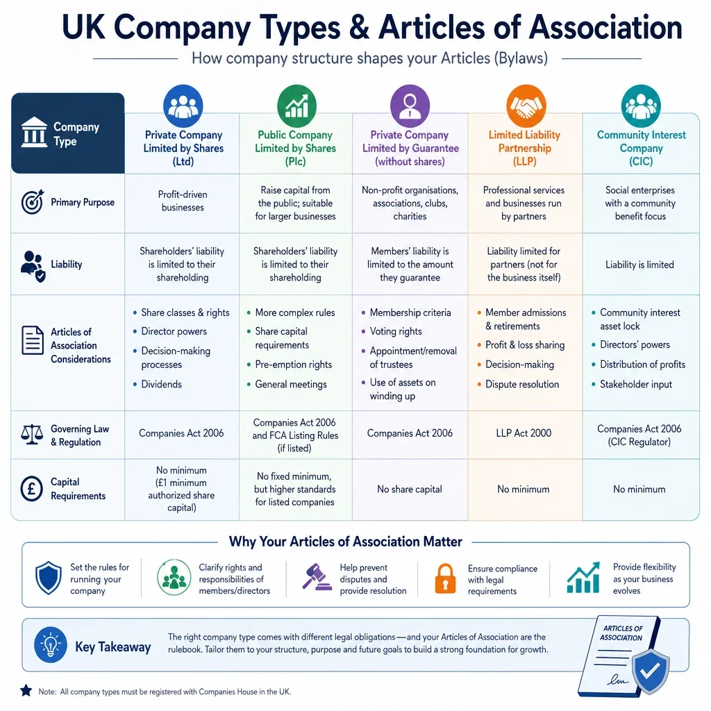 UK Company Types and Articles of Association Considerations
