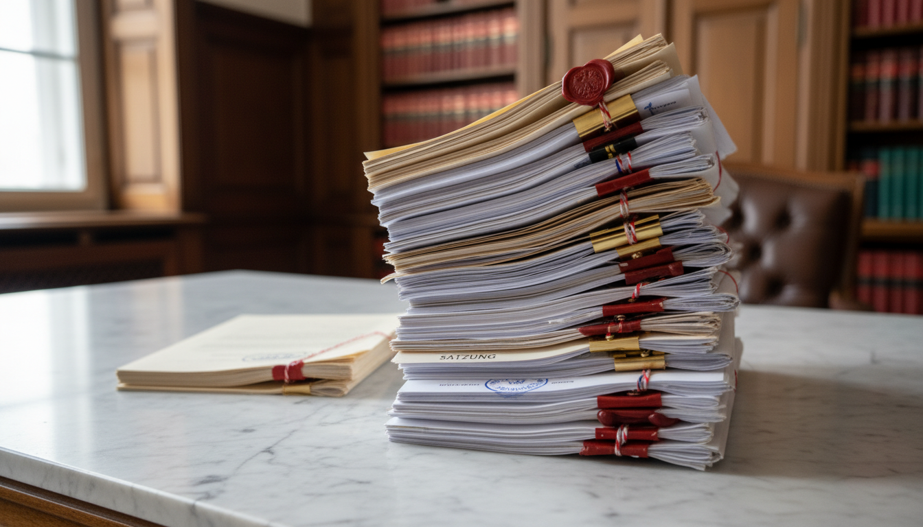 Stack of official German papers