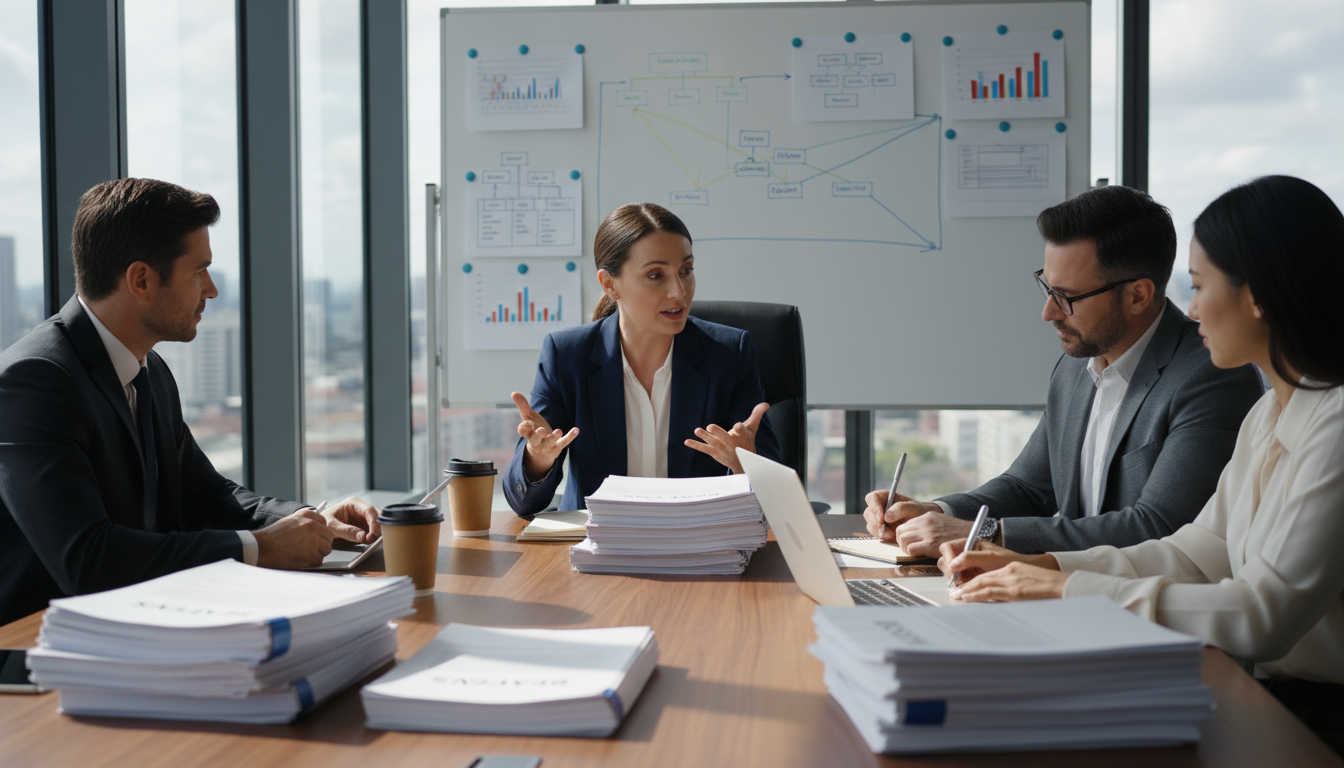 Business meeting discussing bylaws