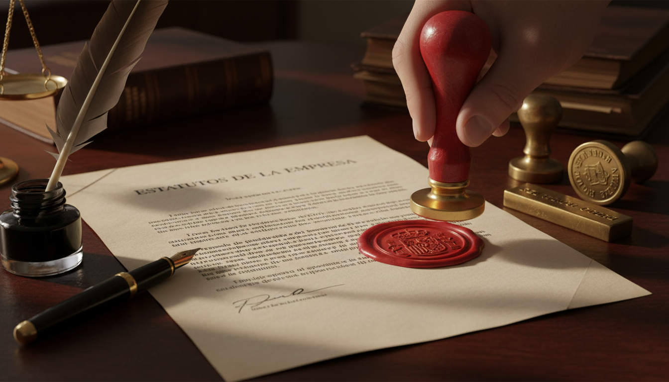 Official seal on Spanish legal papers
