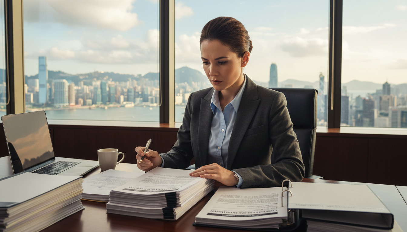 Hong Kong lawyer reviewing company articles