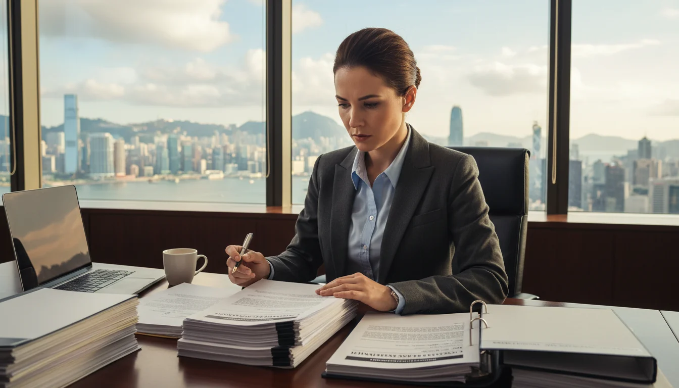 Hong Kong lawyer reviewing company articles