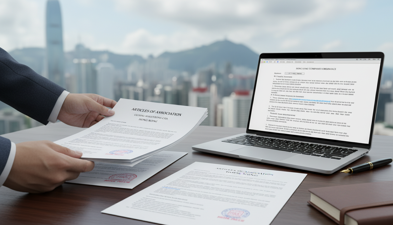 Hong Kong legal documents on office desk