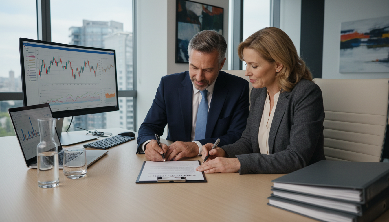 Signing shares transfer agreement