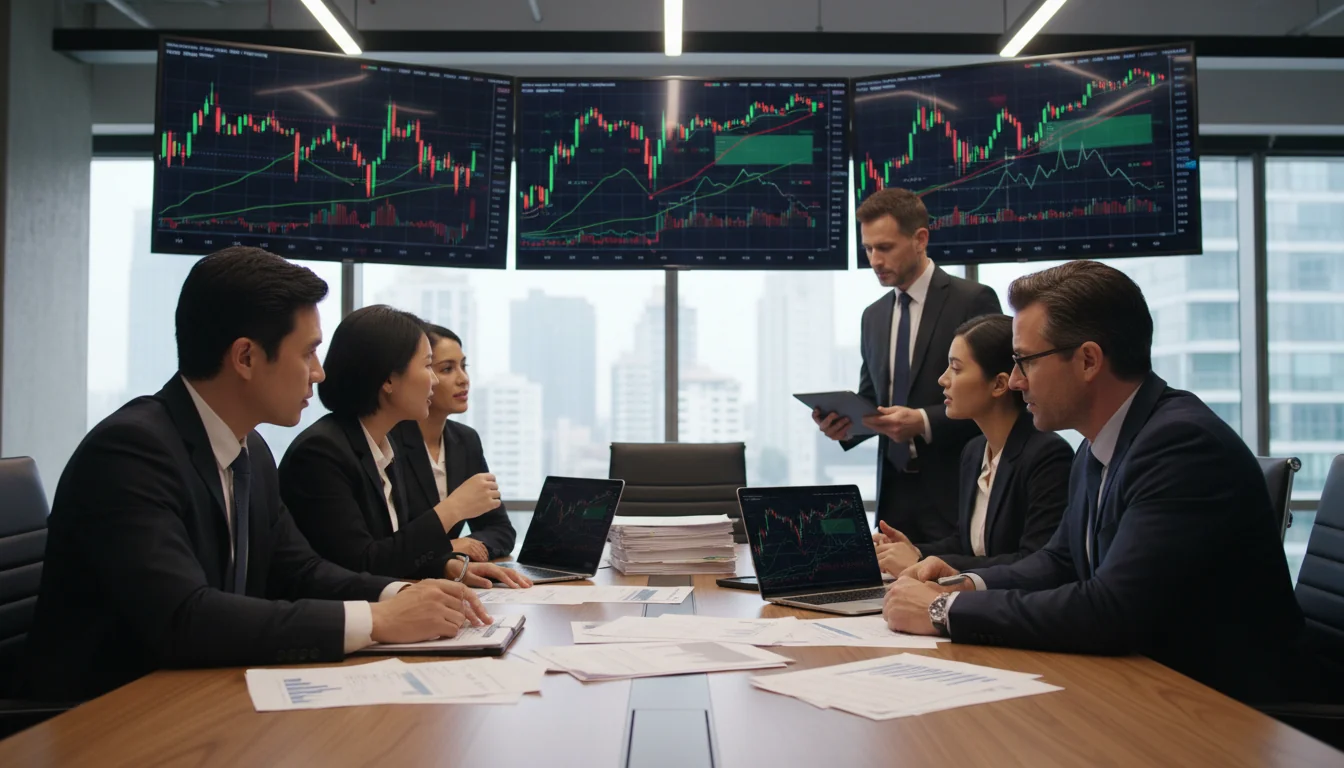 Stock market trading scene