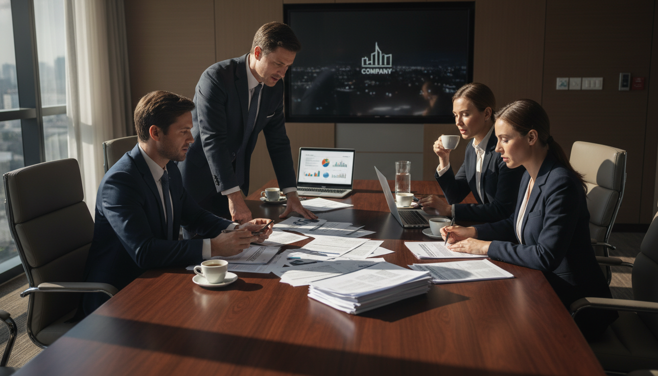 Team reviewing legal documents