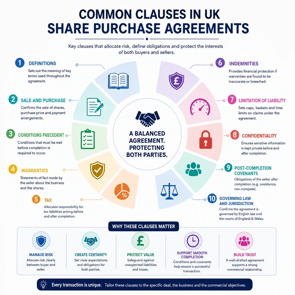 Common Clauses in UK Share Purchase Agreements