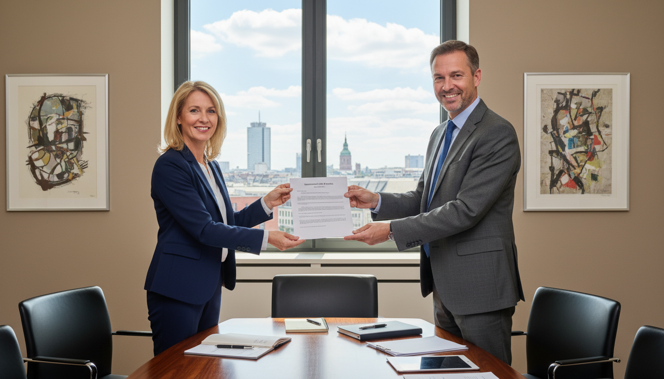 German contract signing scene