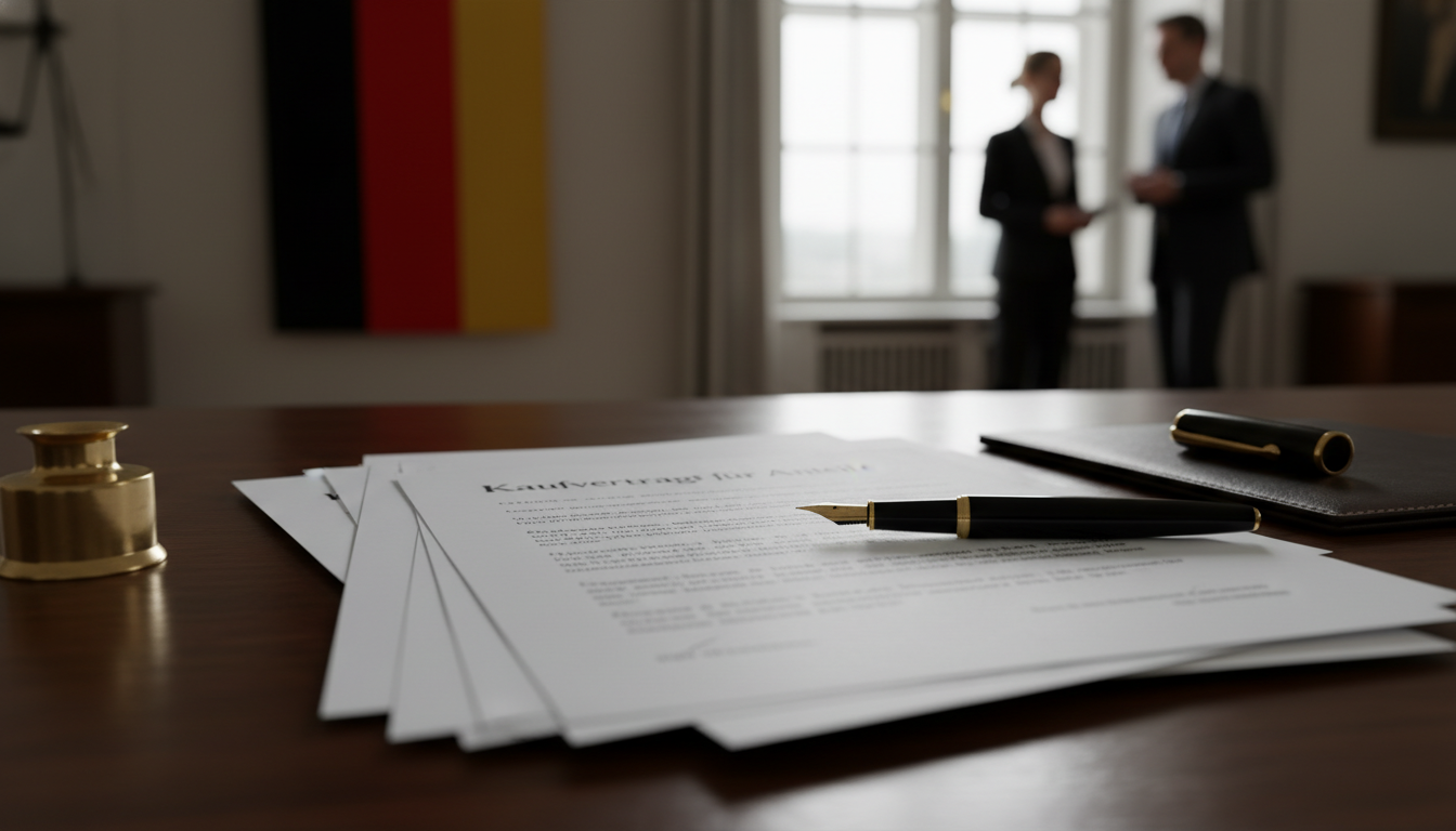 Stack of German share purchase papers.