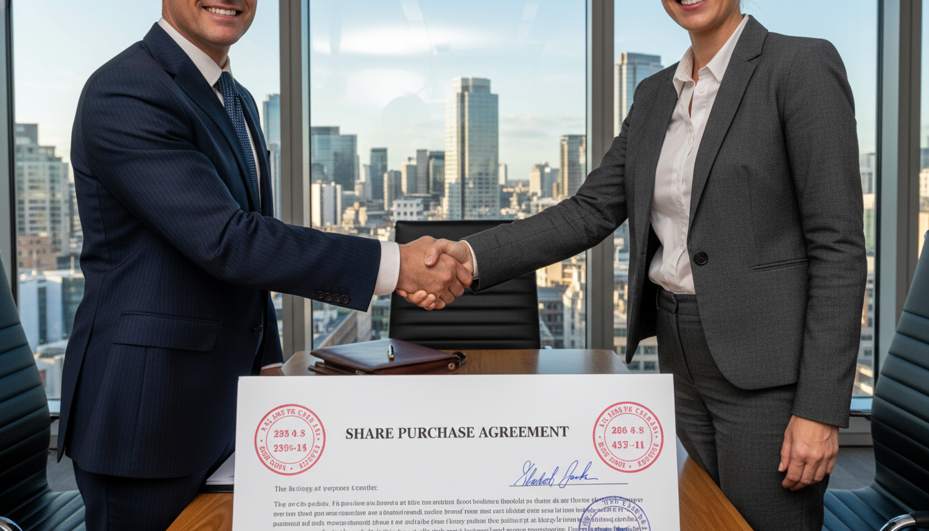Handshake sealing business share deal