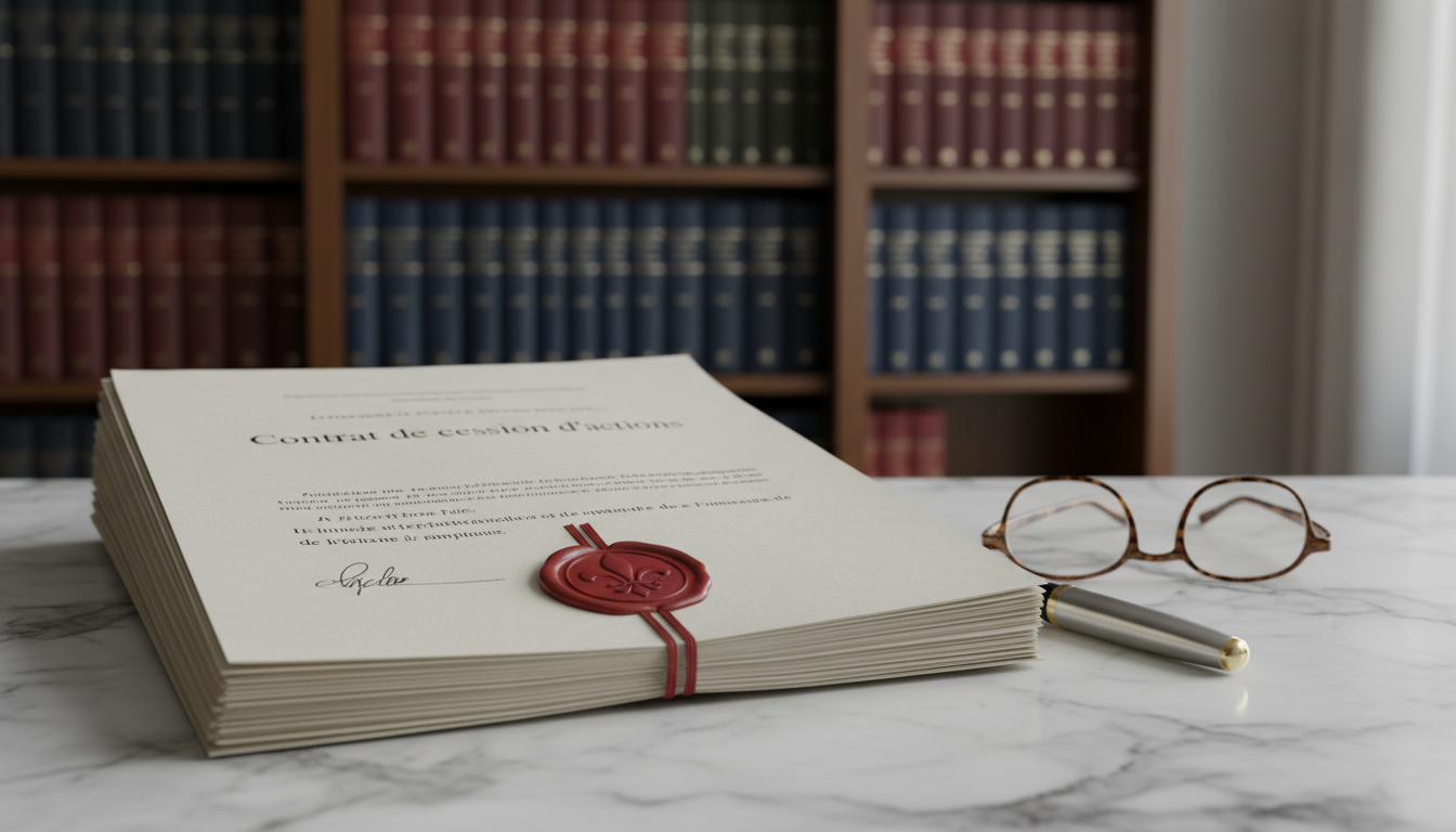 Stack of French legal stock contracts