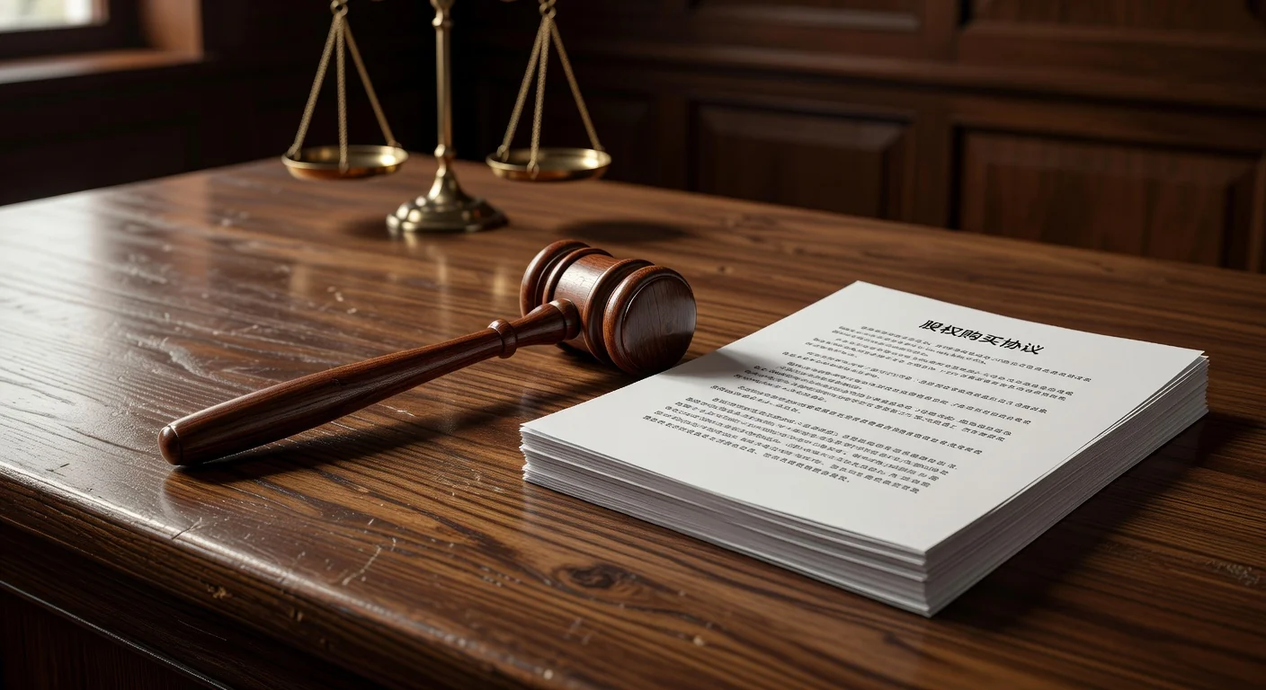 Gavel and Chinese equity legal papers