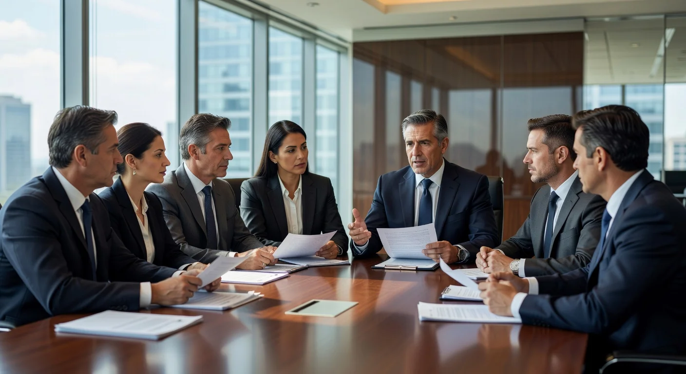 Business professionals in meeting room