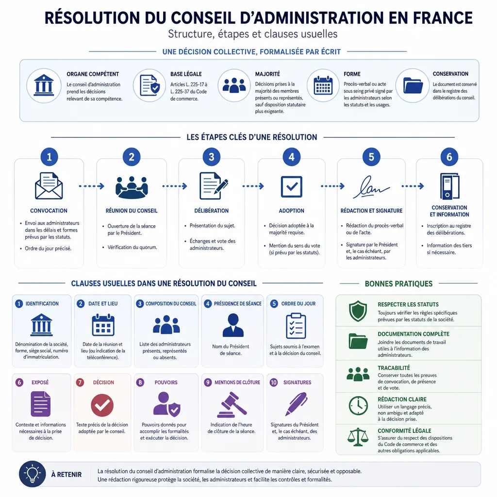 Clauses usuelles pour une résolution du conseil